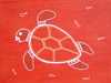 Aboriginal style Turtle: Acrylic & Oil on canvas board 35.5cmx28cm